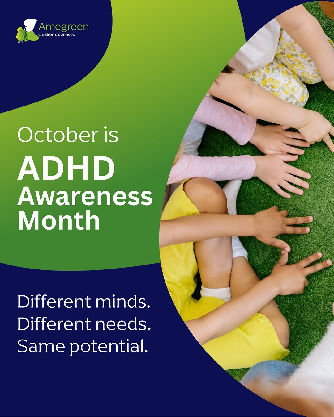 October is ADHD Awareness Month, a chance to recognise that every child and young person experiences the world differently. 💚🙌🏻

Across Amegreen, we know that supporting a young pe