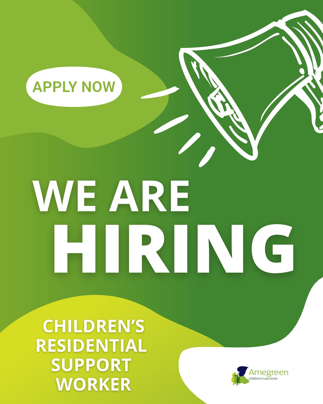 📢 Job of the Week 📢

This week we’re looking for Children’s Residential Support Workers to join Amegreen Children’s Services.

You’ll be part of a close-knit team providing consist